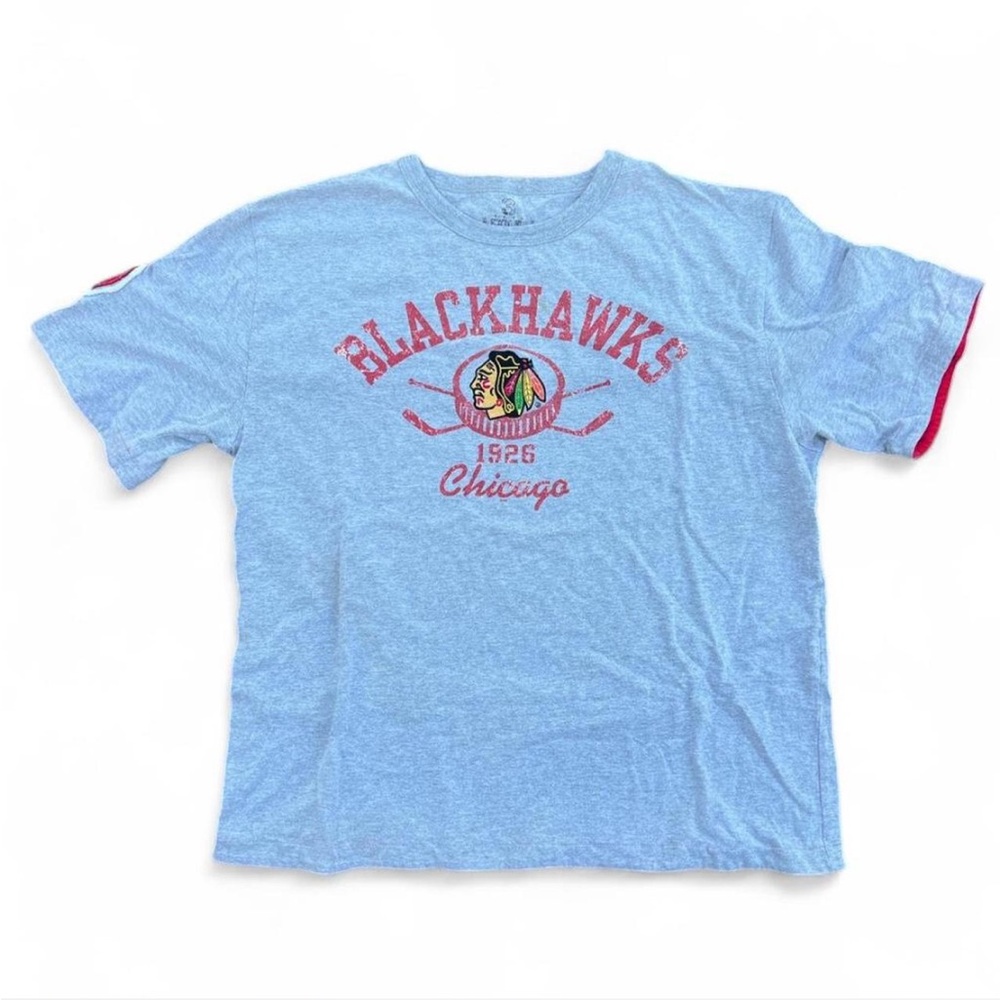 Chicago Blackhawks men gray red vintage single stitch hockey tee xl streetwear